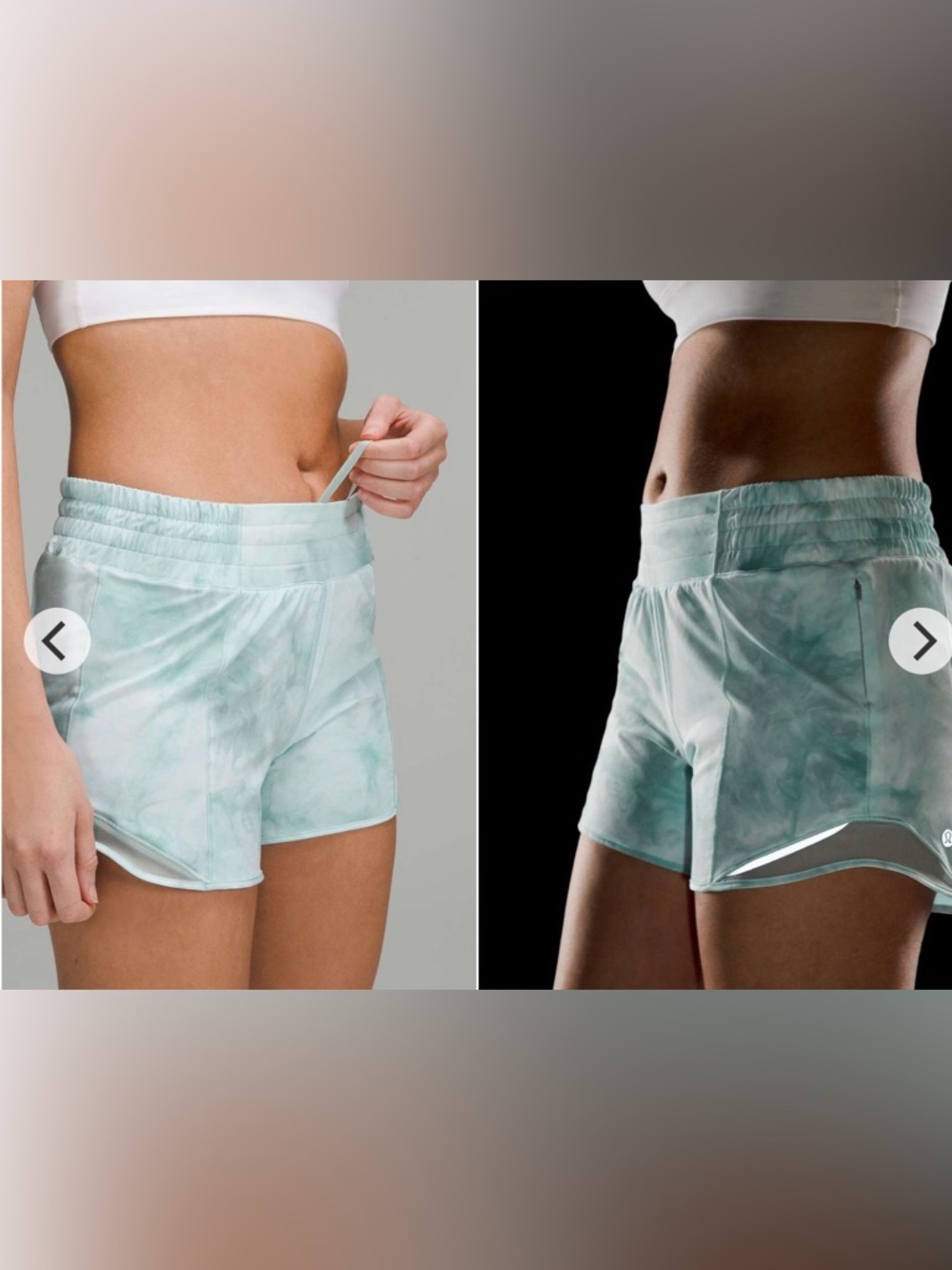 NWOT New Lululemon Hotty Hot High-Rise Lined Short 4” Diamond Dye Sheer Blue - Picture 3 of 8